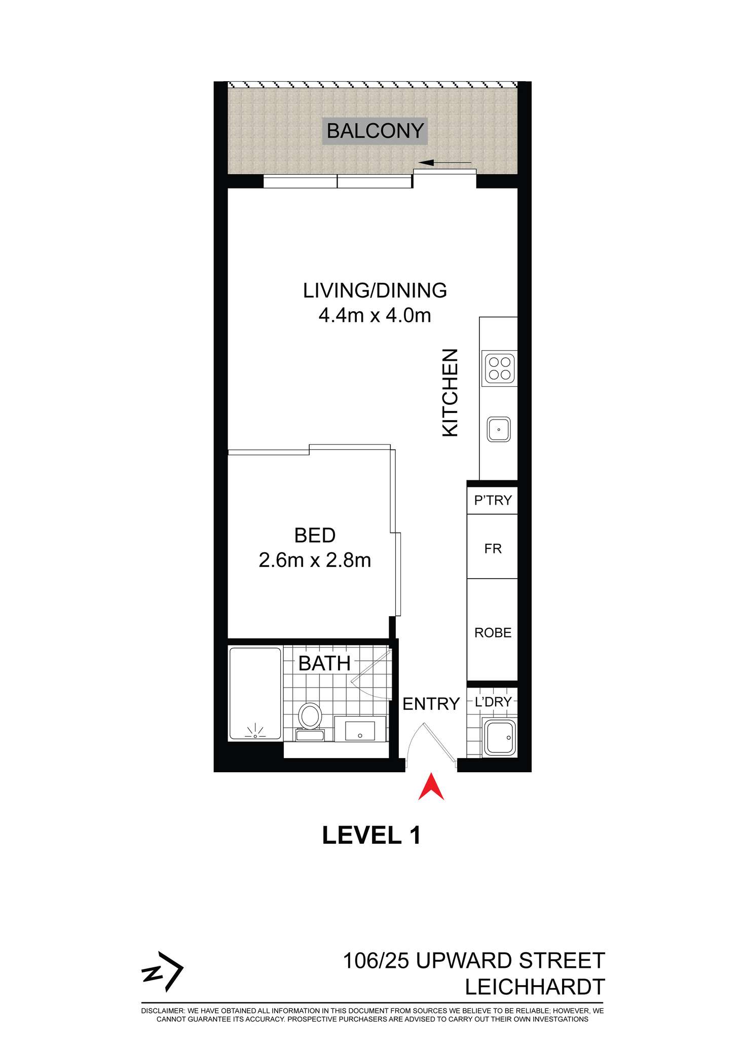 Floorplan of Homely apartment listing, 106/25 Upward Street, Leichhardt NSW 2040