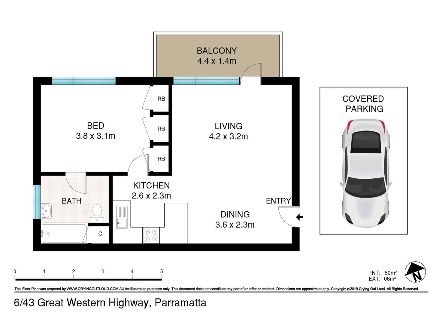 Floorplan of Homely unit listing, 6/43 Great Western Highway, Parramatta NSW 2150