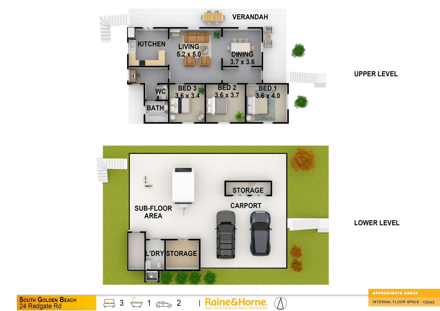 Floorplan of Homely house listing, 24 Redgate Road, South Golden Beach NSW 2483