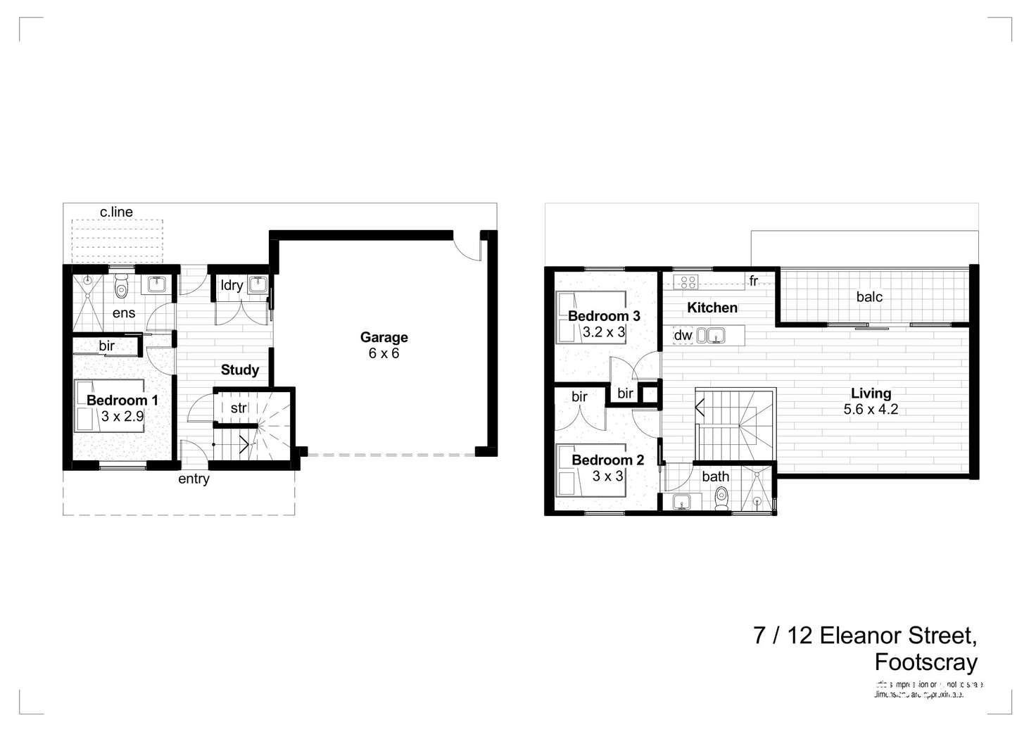 Floorplan of Homely townhouse listing, 7/12 Eleanor Street, Footscray VIC 3011