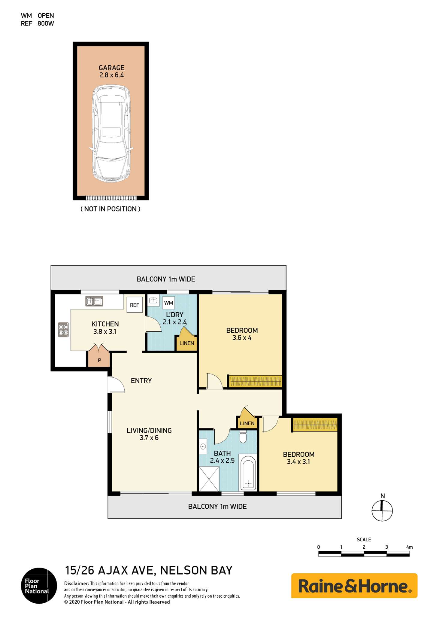 Floorplan of Homely unit listing, 15/26 Ajax Avenue, Nelson Bay NSW 2315