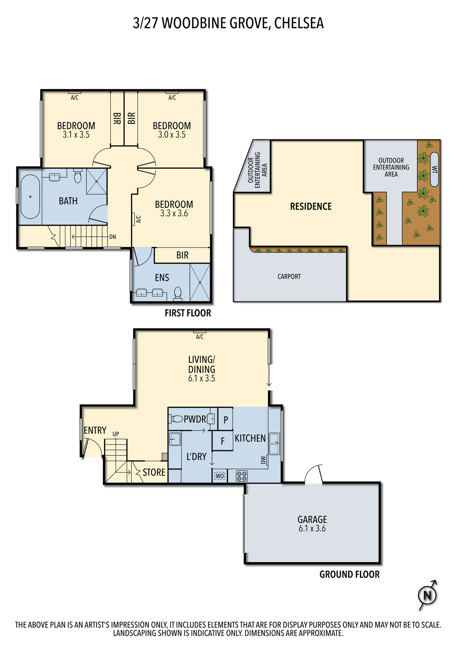 Floorplan of Homely townhouse listing, 3/27 Woodbine Grove, Chelsea VIC 3196