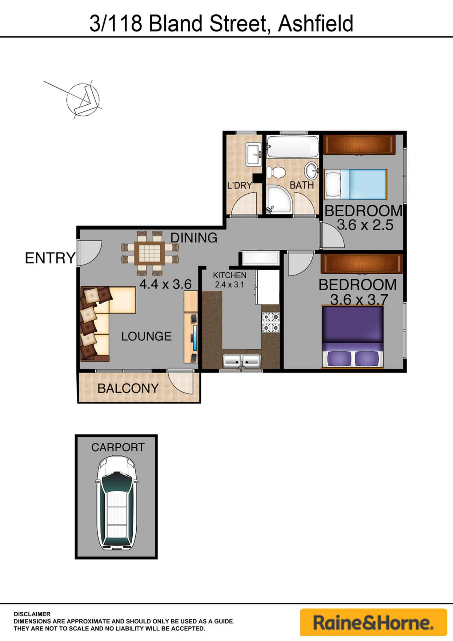 Floorplan of Homely apartment listing, 3/118 Bland Street, Ashfield NSW 2131