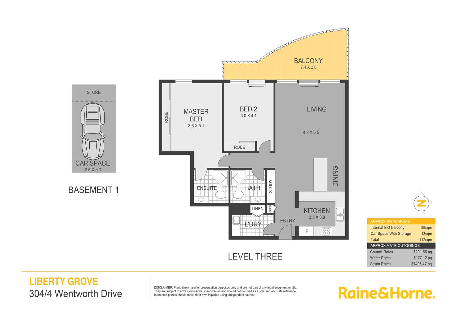 Floorplan of Homely apartment listing, 304/4 Wentworth Drive, Liberty Grove NSW 2138