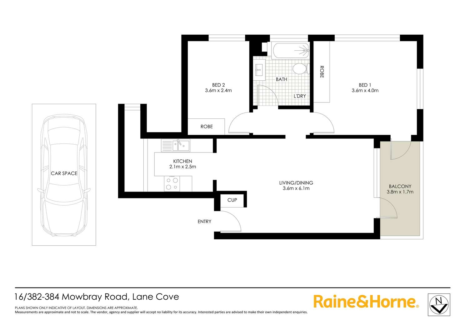 Floorplan of Homely apartment listing, 16/382-384 Mowbray Road, Lane Cove NSW 2066