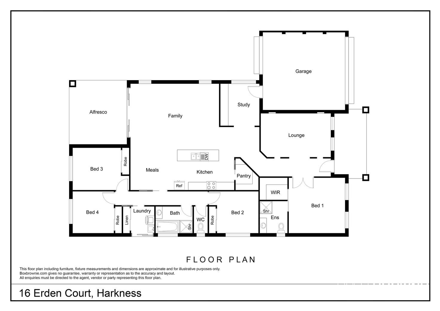 Floorplan of Homely house listing, 16 Erden Court, Harkness VIC 3337