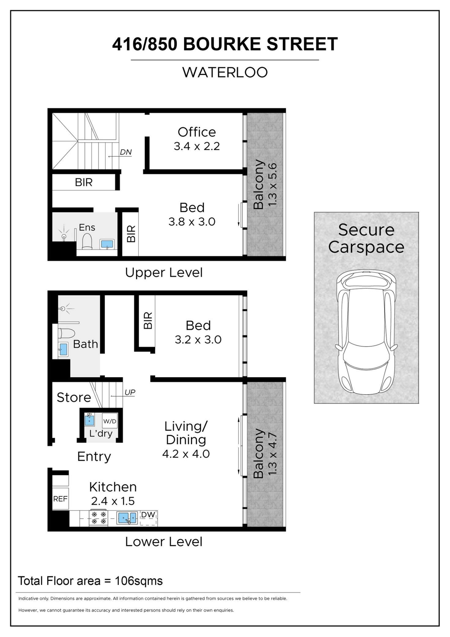 Floorplan of Homely apartment listing, 416/850 Bourke Street, Waterloo NSW 2017