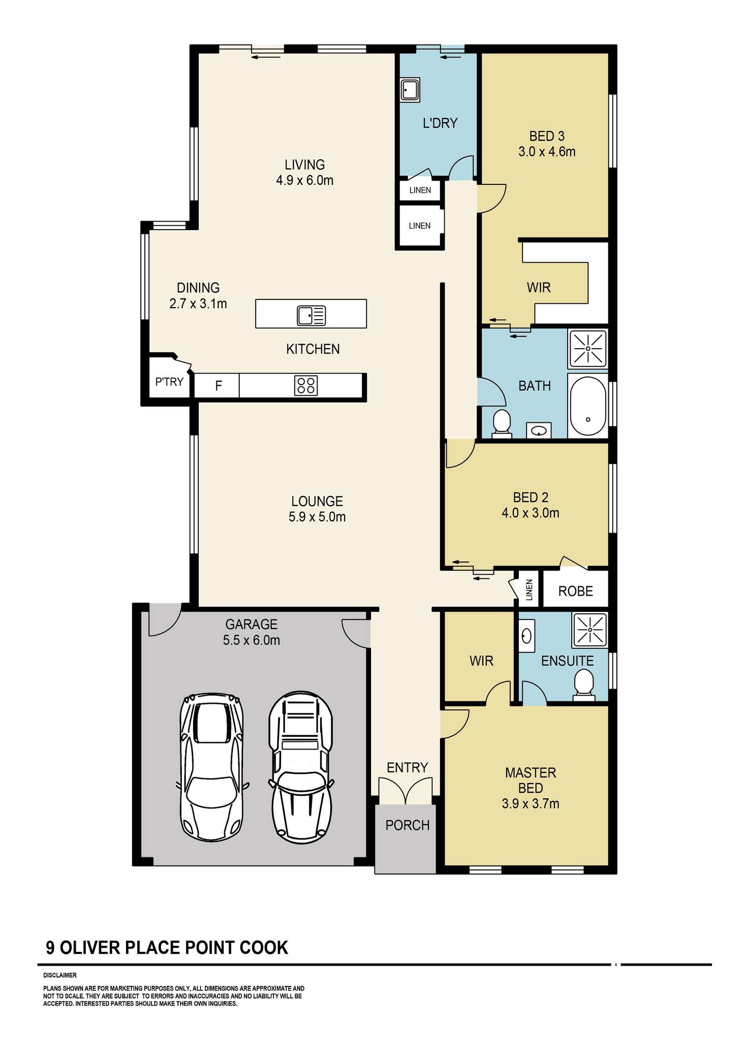 Floorplan of Homely house listing, 9 Oliver Place, Point Cook VIC 3030