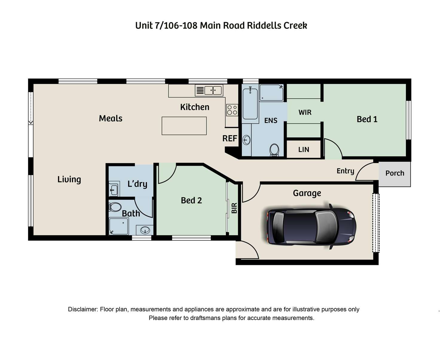 Floorplan of Homely unit listing, 1, 2, 5 & 7/106-108 Sutton Street, Riddells Creek VIC 3431