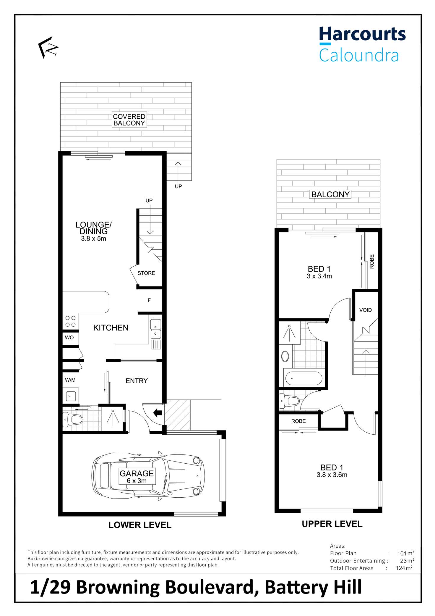 Floorplan of Homely unit listing, 1/29 Browning Boulevard, Battery Hill QLD 4551