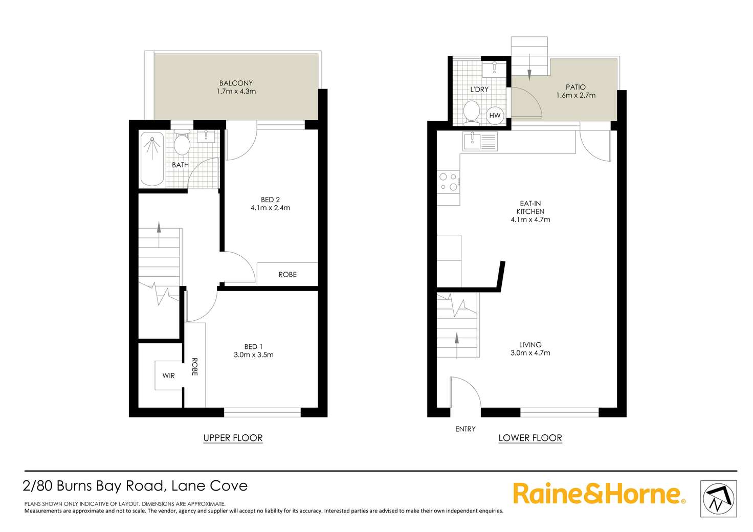 Floorplan of Homely townhouse listing, 2/80 Burns Bay Road, Lane Cove NSW 2066