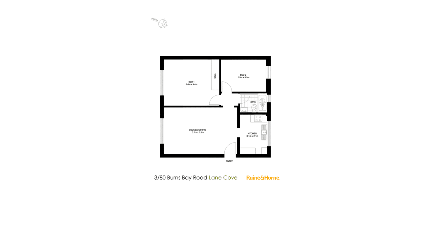 Floorplan of Homely apartment listing, 3/80 Burns Bay Road, Lane Cove NSW 2066