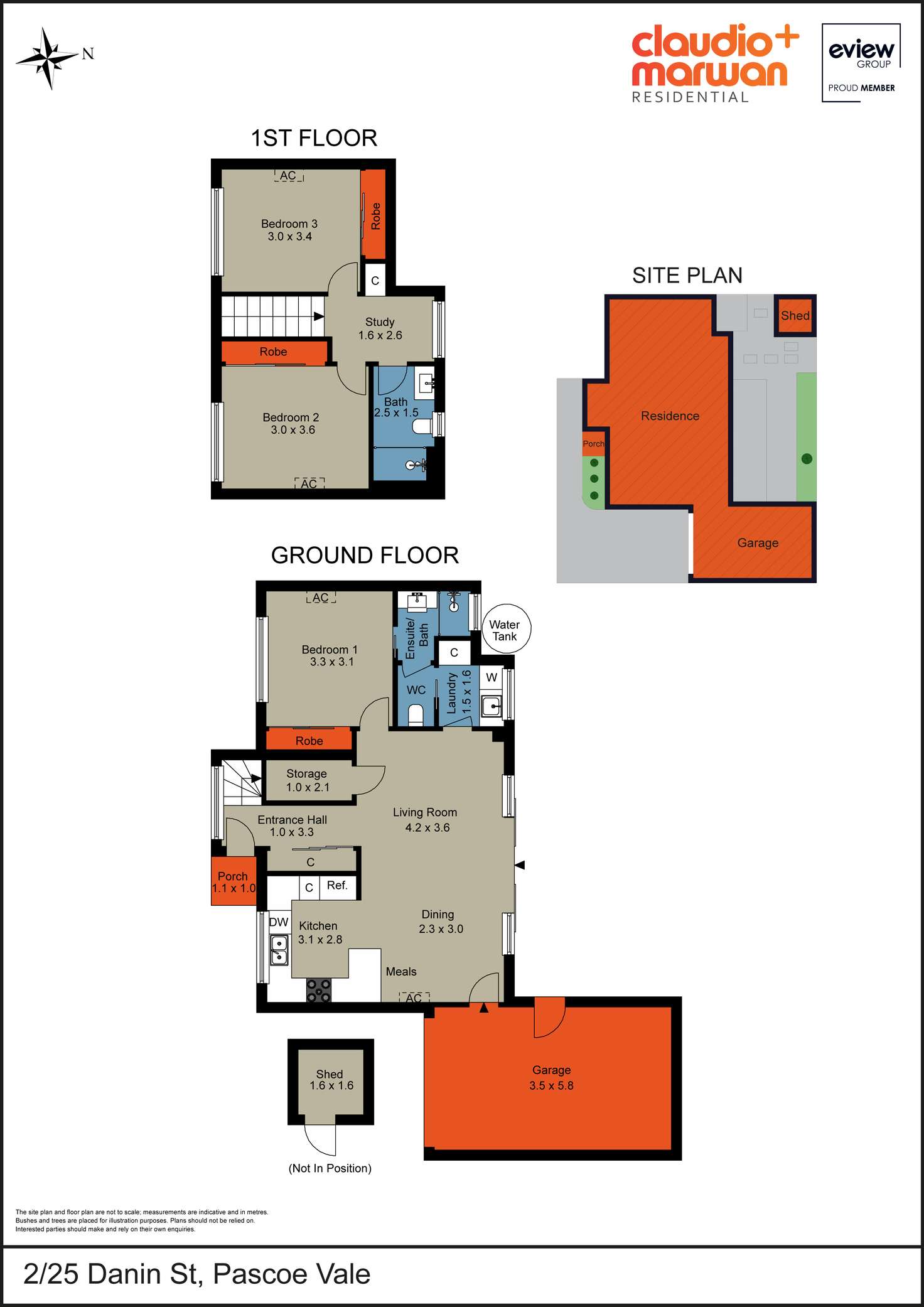 Floorplan of Homely townhouse listing, 2/25 Danin Street, Pascoe Vale VIC 3044