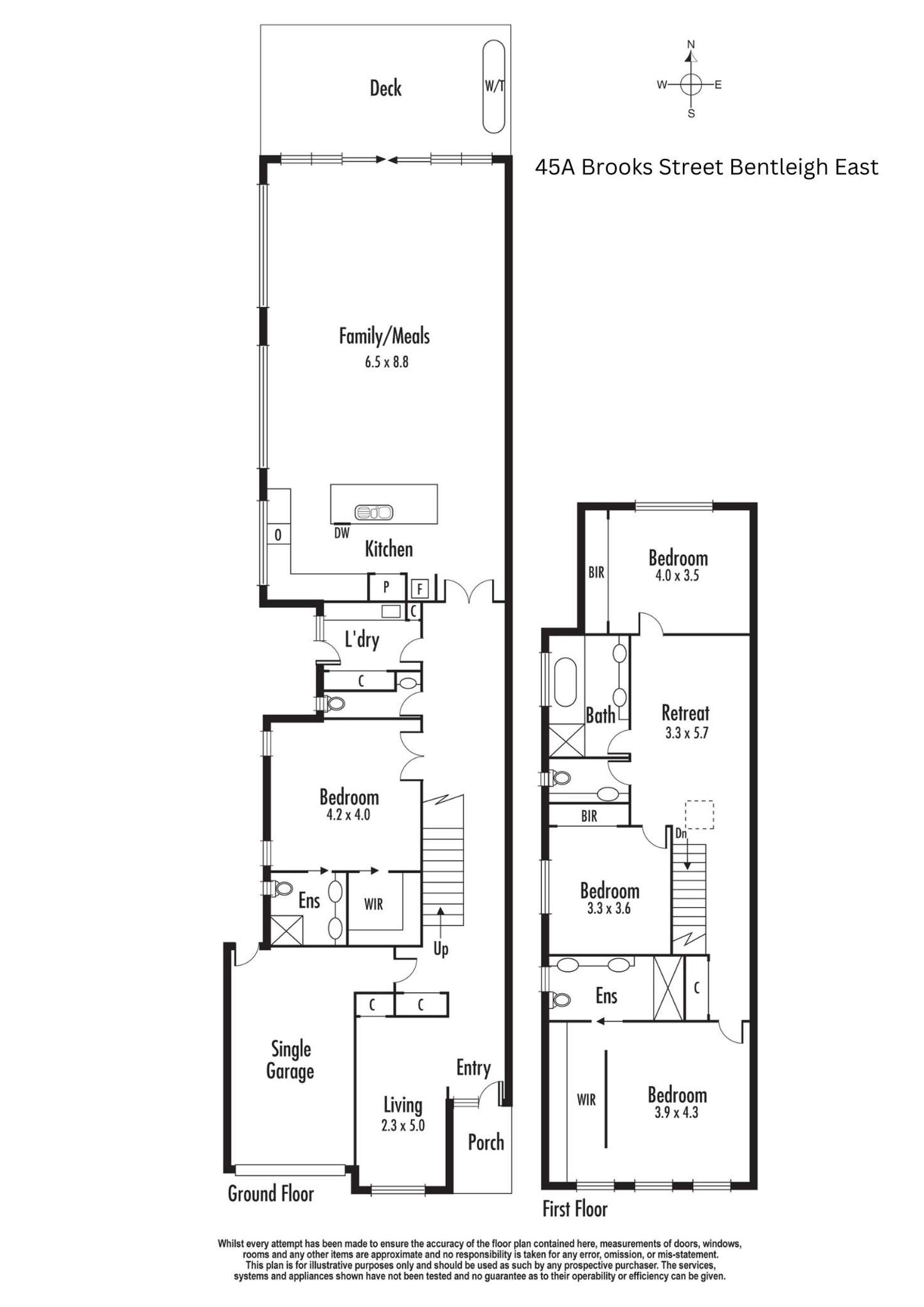 Floorplan of Homely townhouse listing, 45A & 45B Brooks Street, Bentleigh East VIC 3165