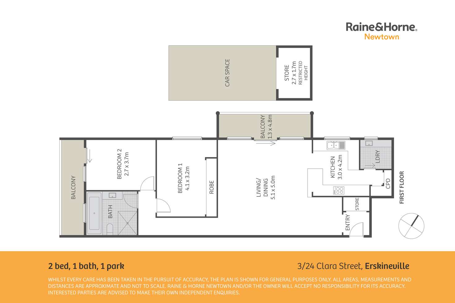 Floorplan of Homely apartment listing, 3/24 Clara Street, Erskineville NSW 2043