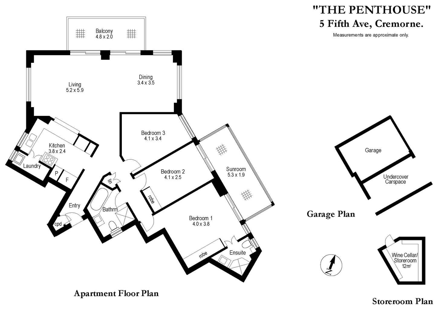 Floorplan of Homely apartment listing, P2/5 Fifth Avenue, Cremorne NSW 2090