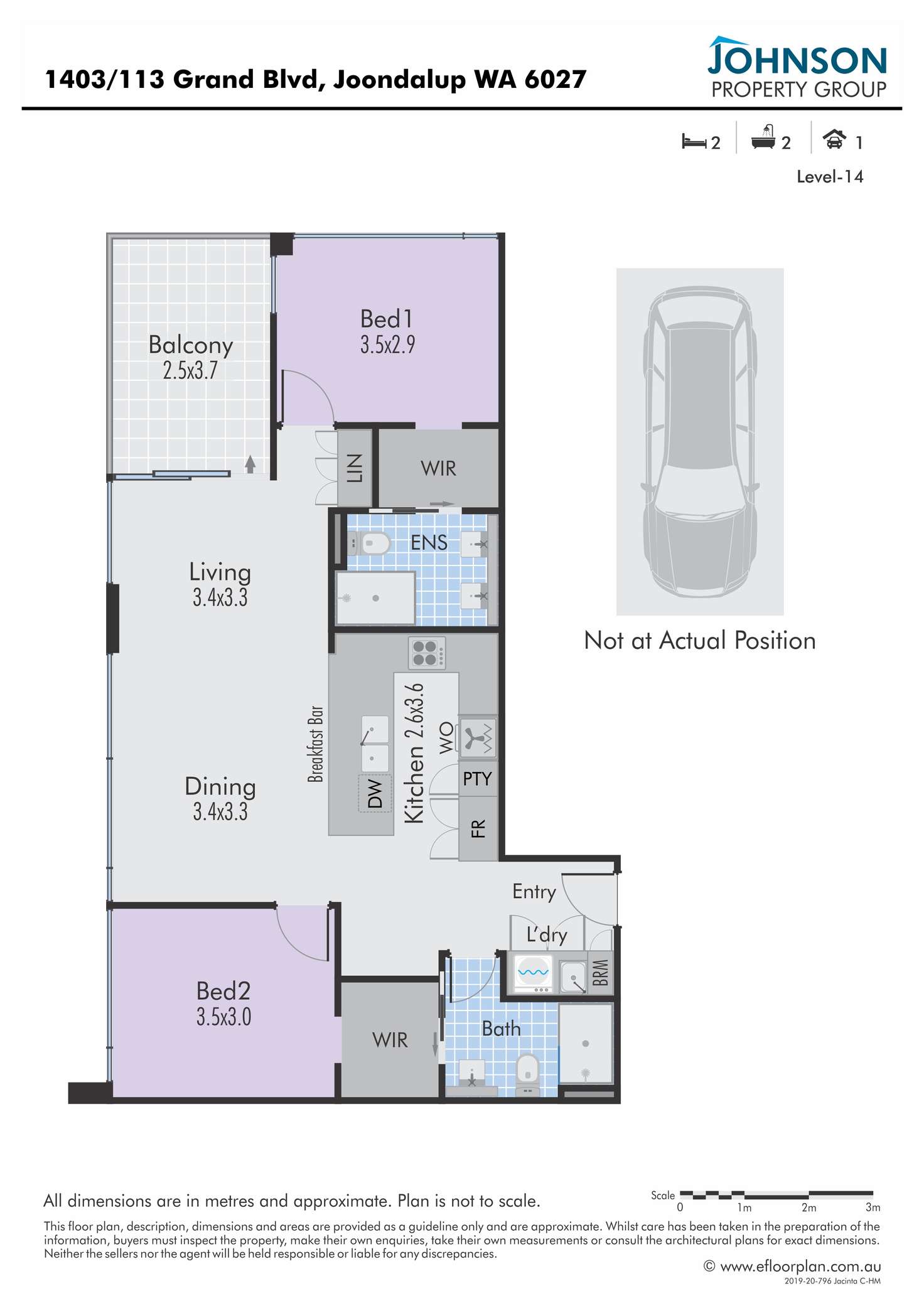 Floorplan of Homely apartment listing, 1403/113 Grand Boulevard, Joondalup WA 6027