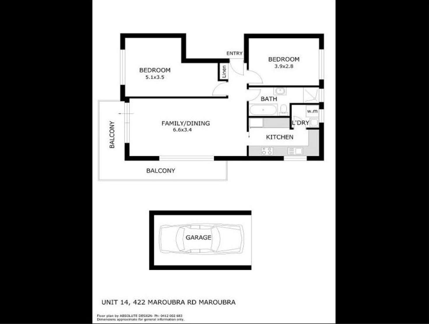 Floorplan of Homely apartment listing, 14/422 Maroubra Road, Maroubra NSW 2035