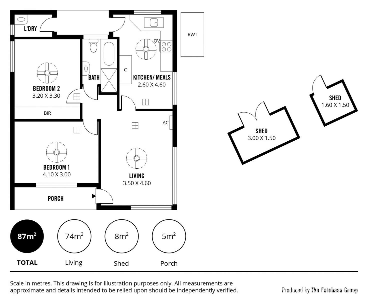 Floorplan of Homely unit listing, 1/4 Fletcher Drive, Christies Beach SA 5165