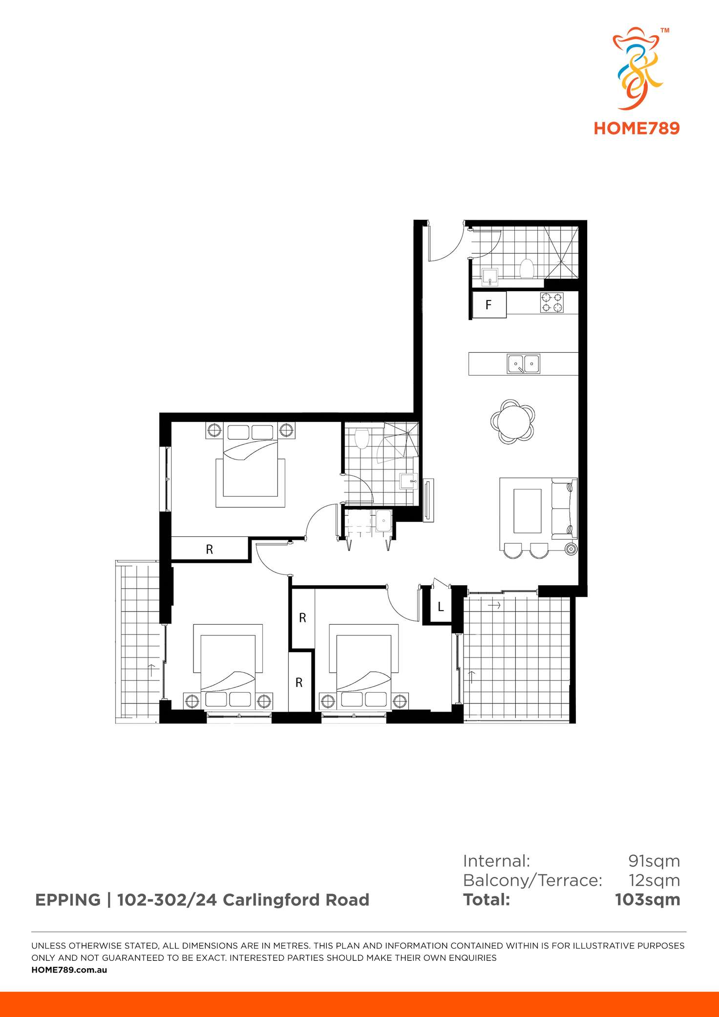 Floorplan of Homely apartment listing, 302/24 Carlingford Road, Epping NSW 2121