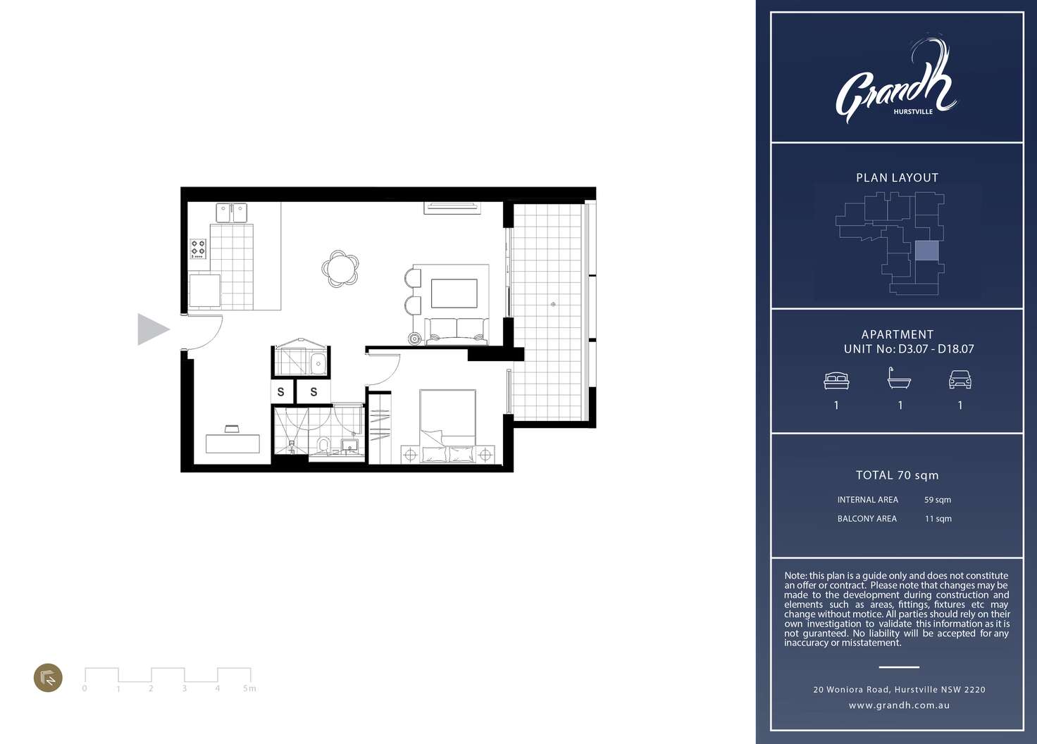 Floorplan of Homely unit listing, 1807/1D Greenbank Street, Hurstville NSW 2220