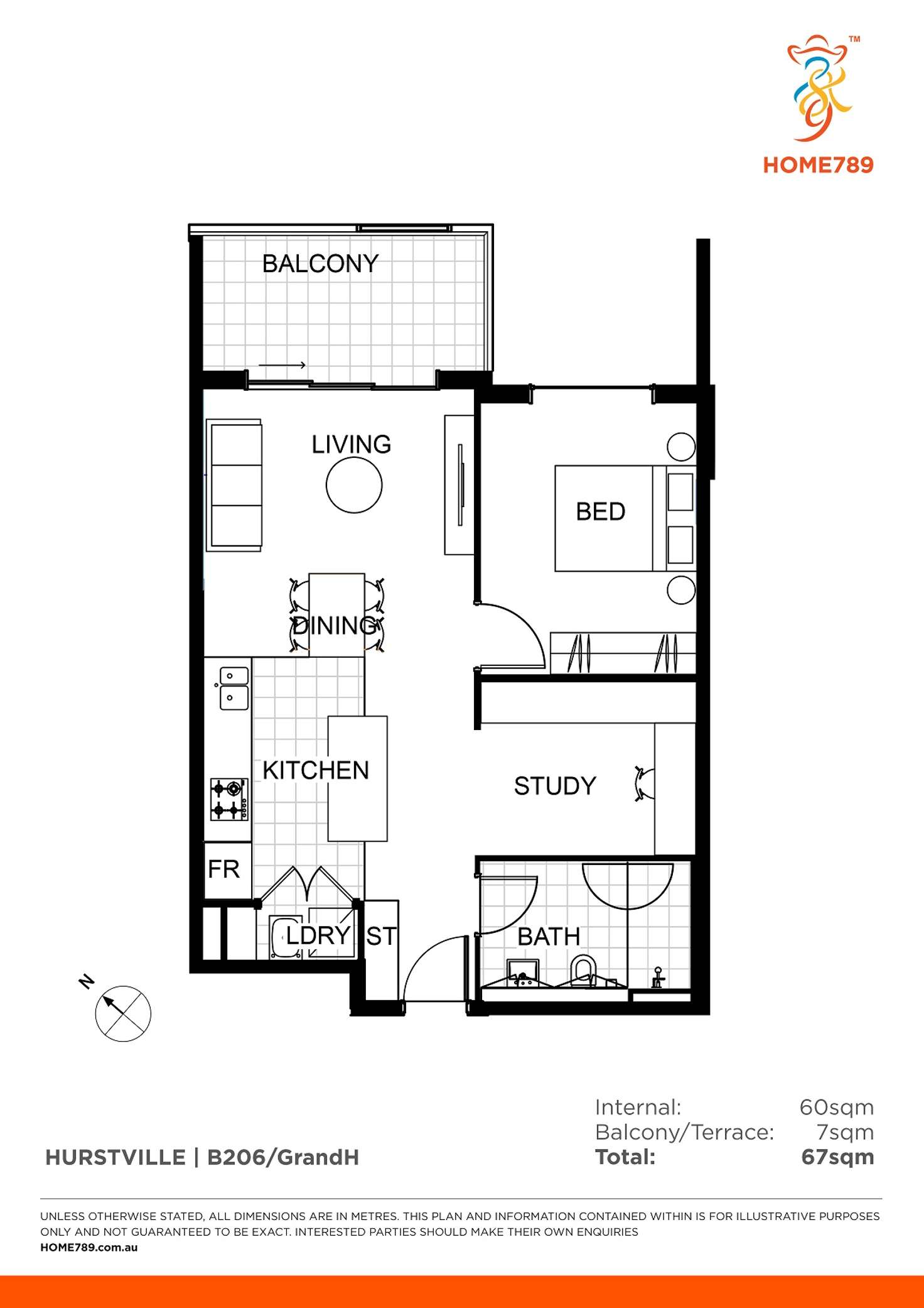 Floorplan of Homely unit listing, B206/14 Woniora  Road, Hurstville NSW 2220