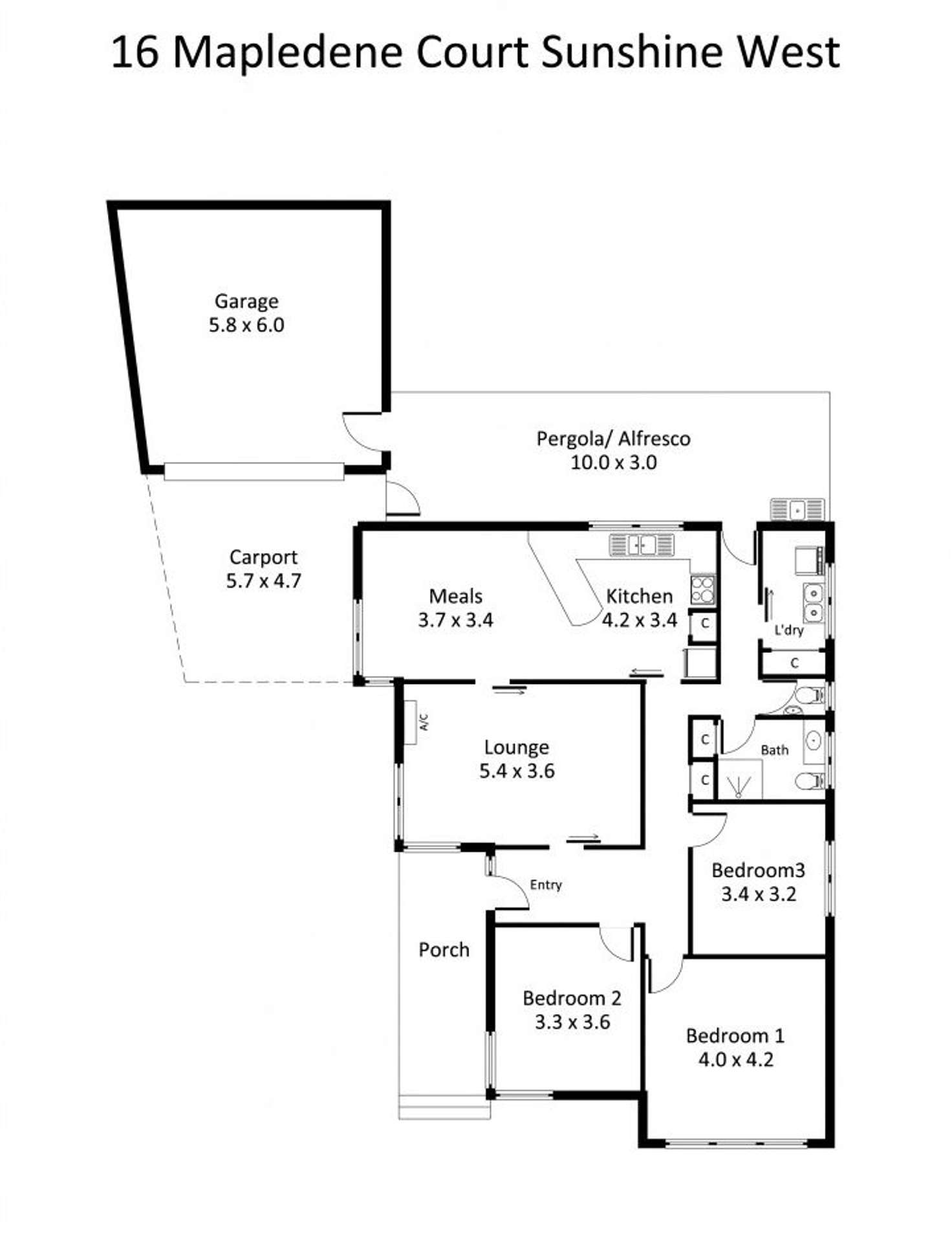 Floorplan of Homely house listing, 16 Mapledene Court, Sunshine West VIC 3020