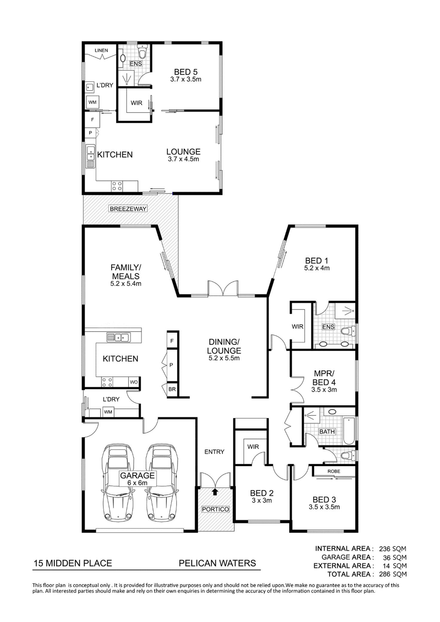 Floorplan of Homely house listing, 15 Midden Place, Pelican Waters QLD 4551
