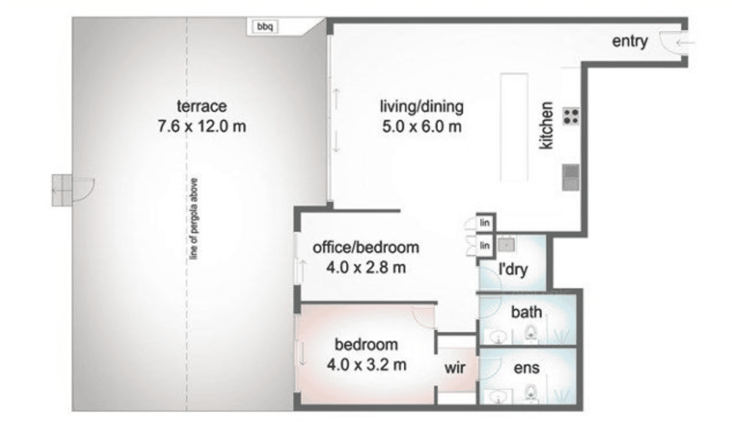 Floorplan of Homely unit listing, 1B/5 Clifford Street, Surfers Paradise QLD 4217