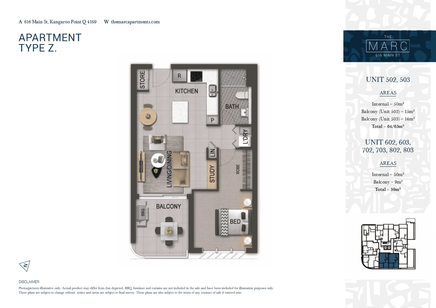 Floorplan of Homely apartment listing, 603/616 Main st, Kangaroo Point QLD 4169