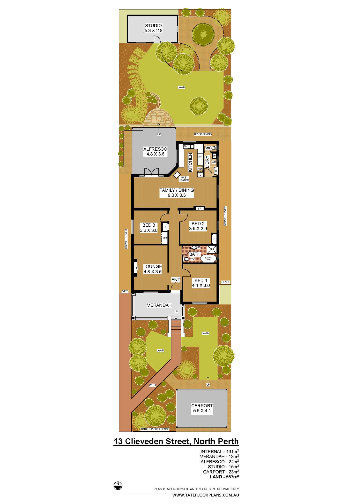 Floorplan of Homely house listing, 13 Clieveden Street, North Perth WA 6006