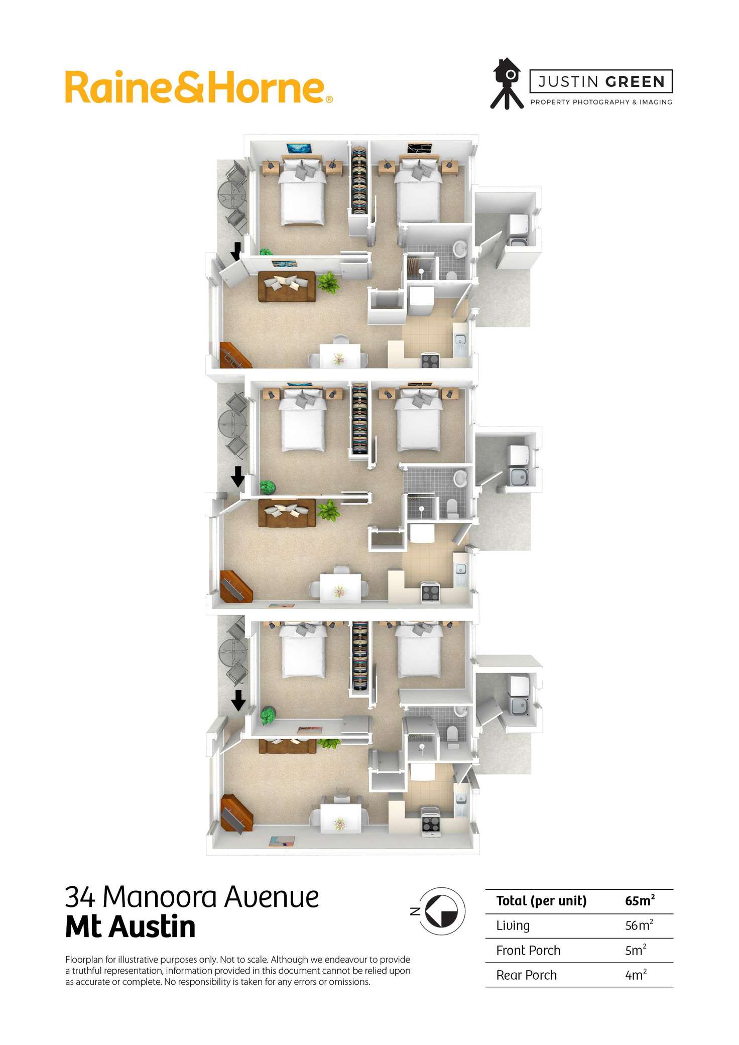 Floorplan of Homely blockOfUnits listing, 1,2,3/34 Manoora Avenue, Mount Austin NSW 2650