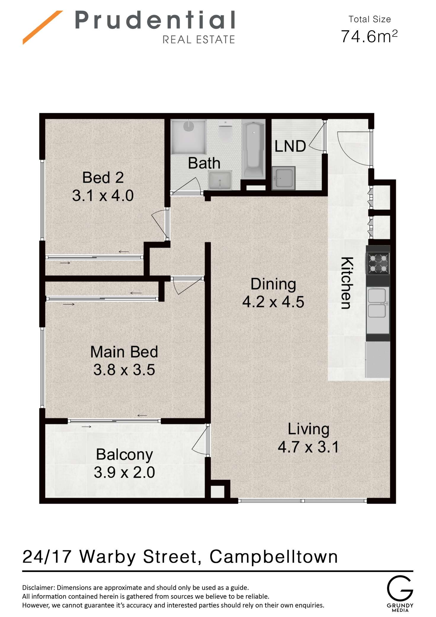 Floorplan of Homely unit listing, 24/17 Warby Street, Campbelltown NSW 2560