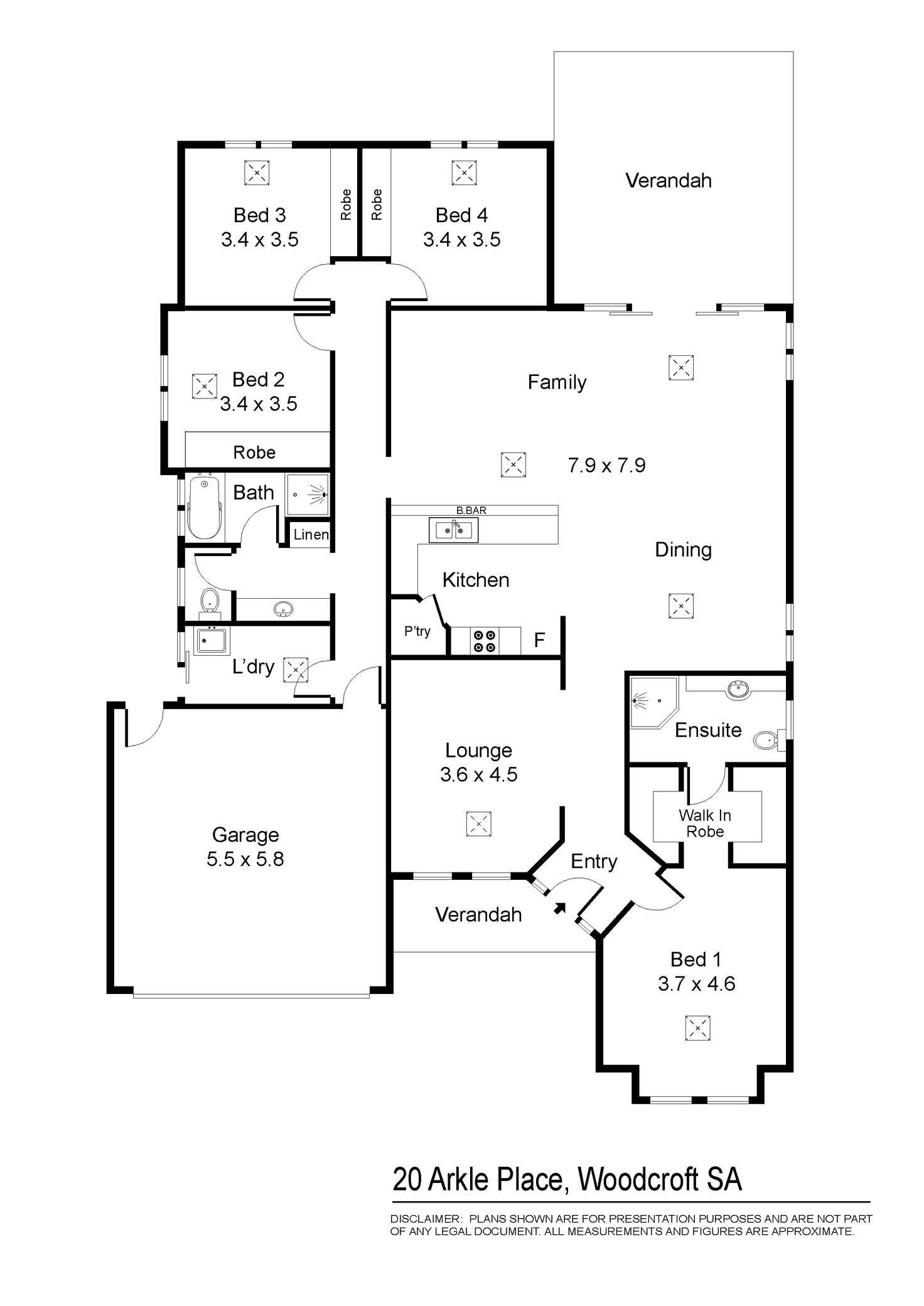 Floorplan of Homely house listing, 20 Arkle Place, Woodcroft SA 5162