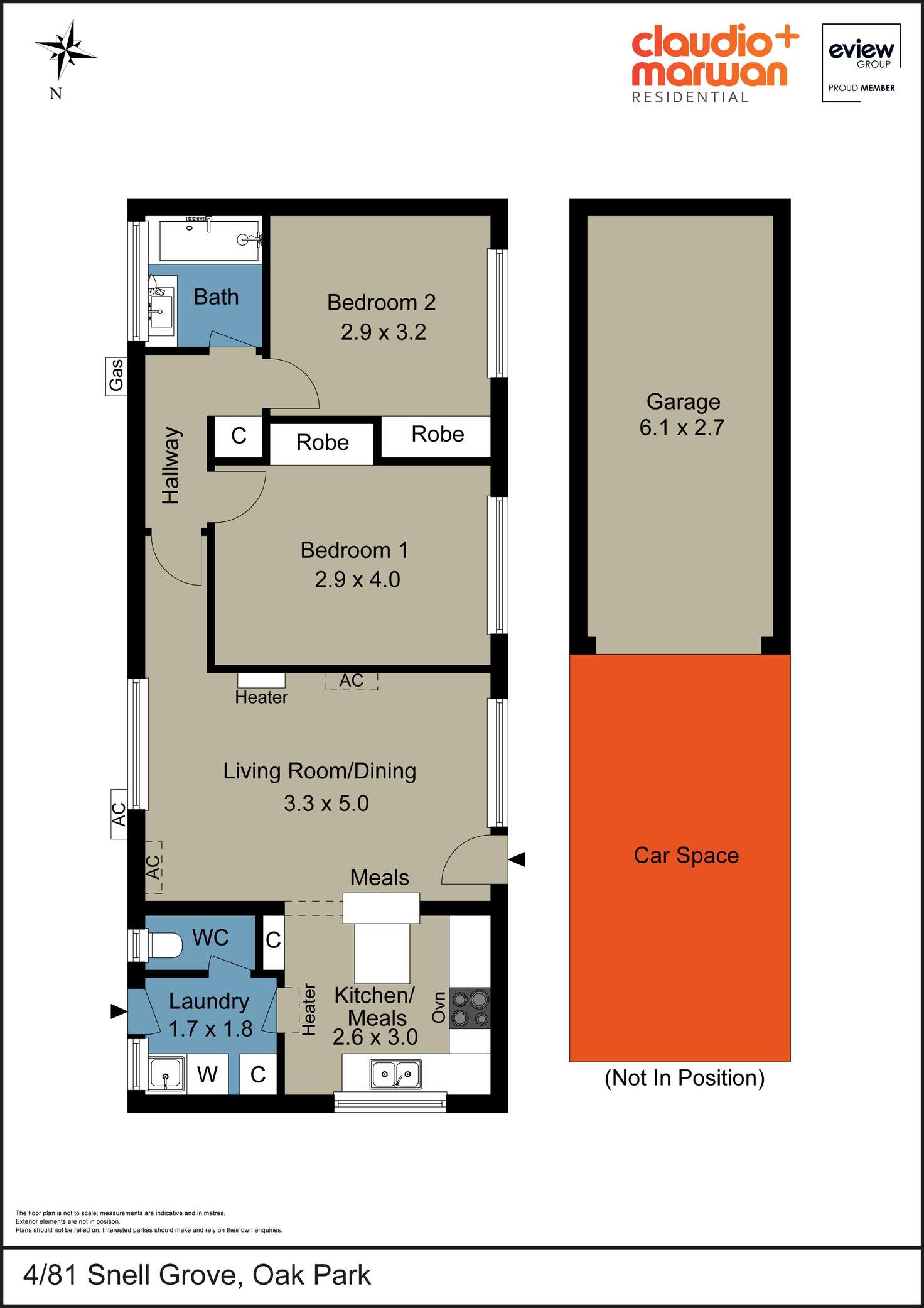 Floorplan of Homely unit listing, 4/81 Snell Grove, Oak Park VIC 3046