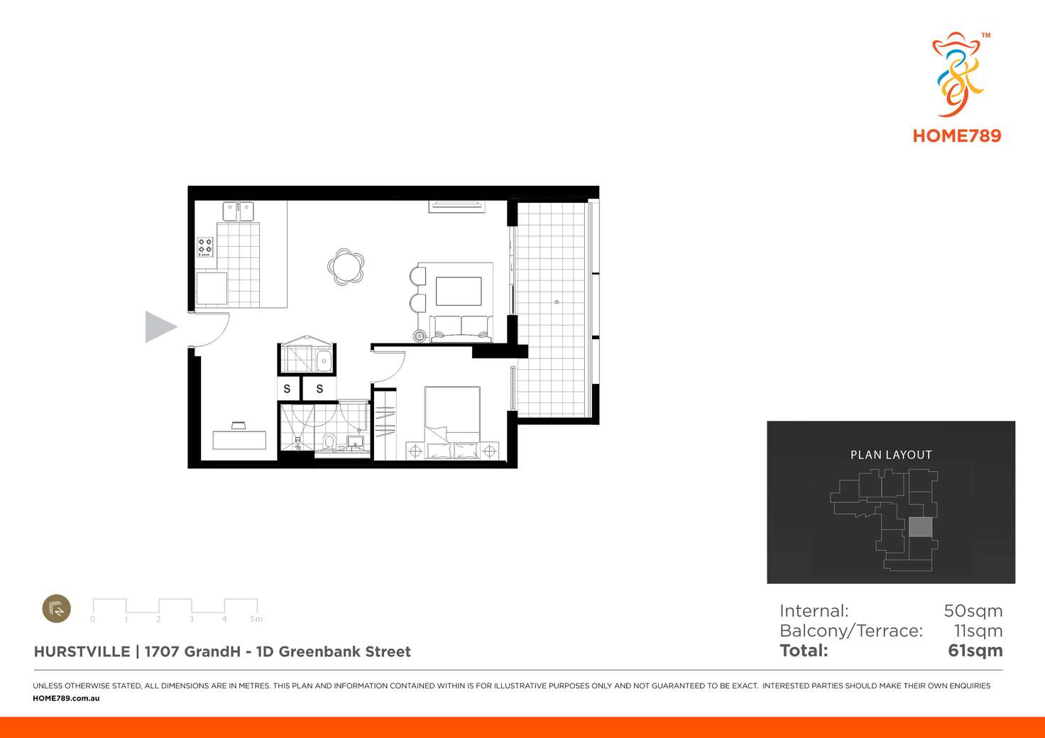 Floorplan of Homely apartment listing, 1707/1D Greenbank St, Hurstville NSW 2220