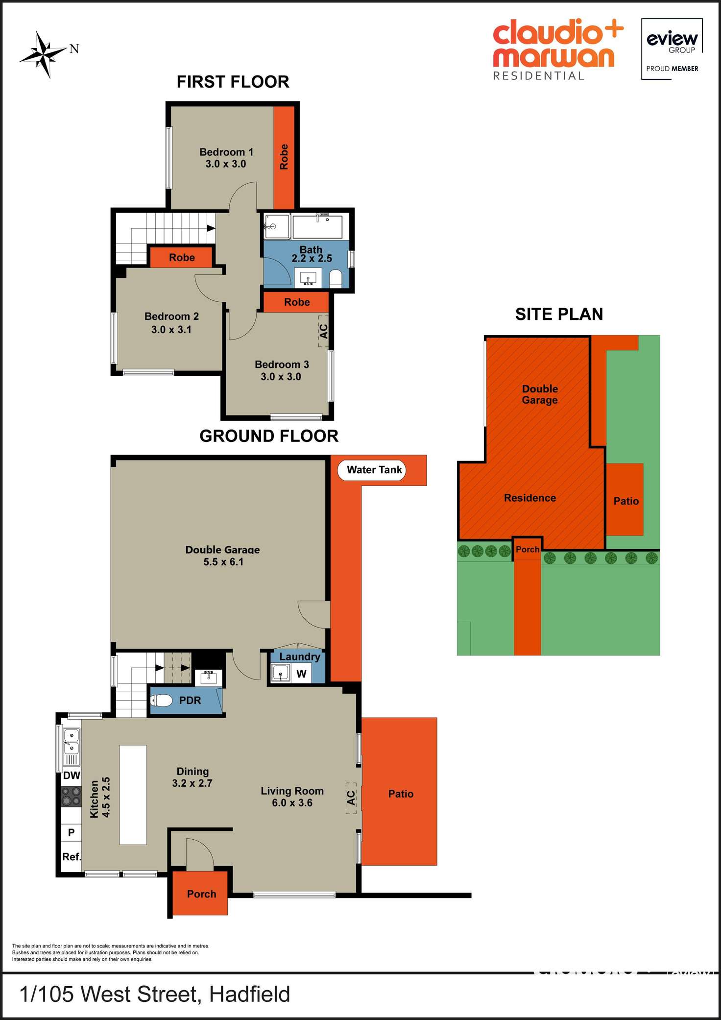 Floorplan of Homely townhouse listing, 1/105 West Street, Hadfield VIC 3046