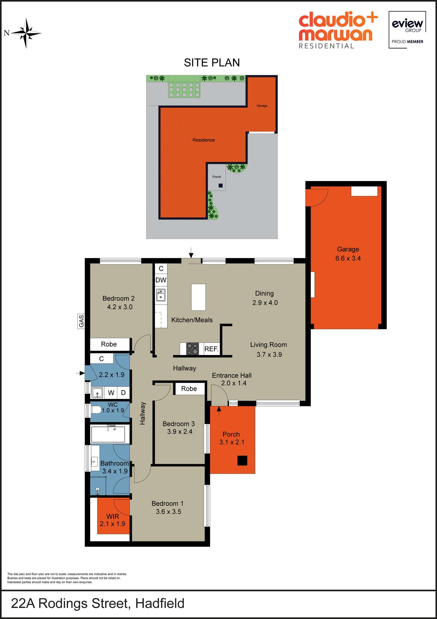 Floorplan of Homely unit listing, 22A Rodings Street, Hadfield VIC 3046