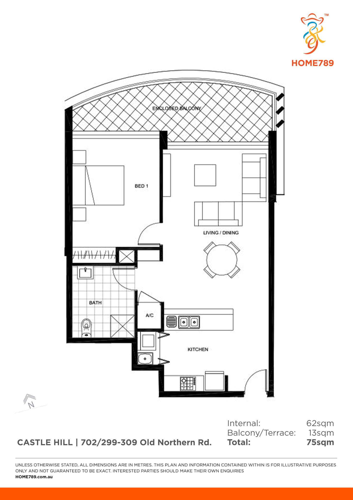 Floorplan of Homely apartment listing, 702/299-309 Old Northern Road, Castle Hill NSW 2154