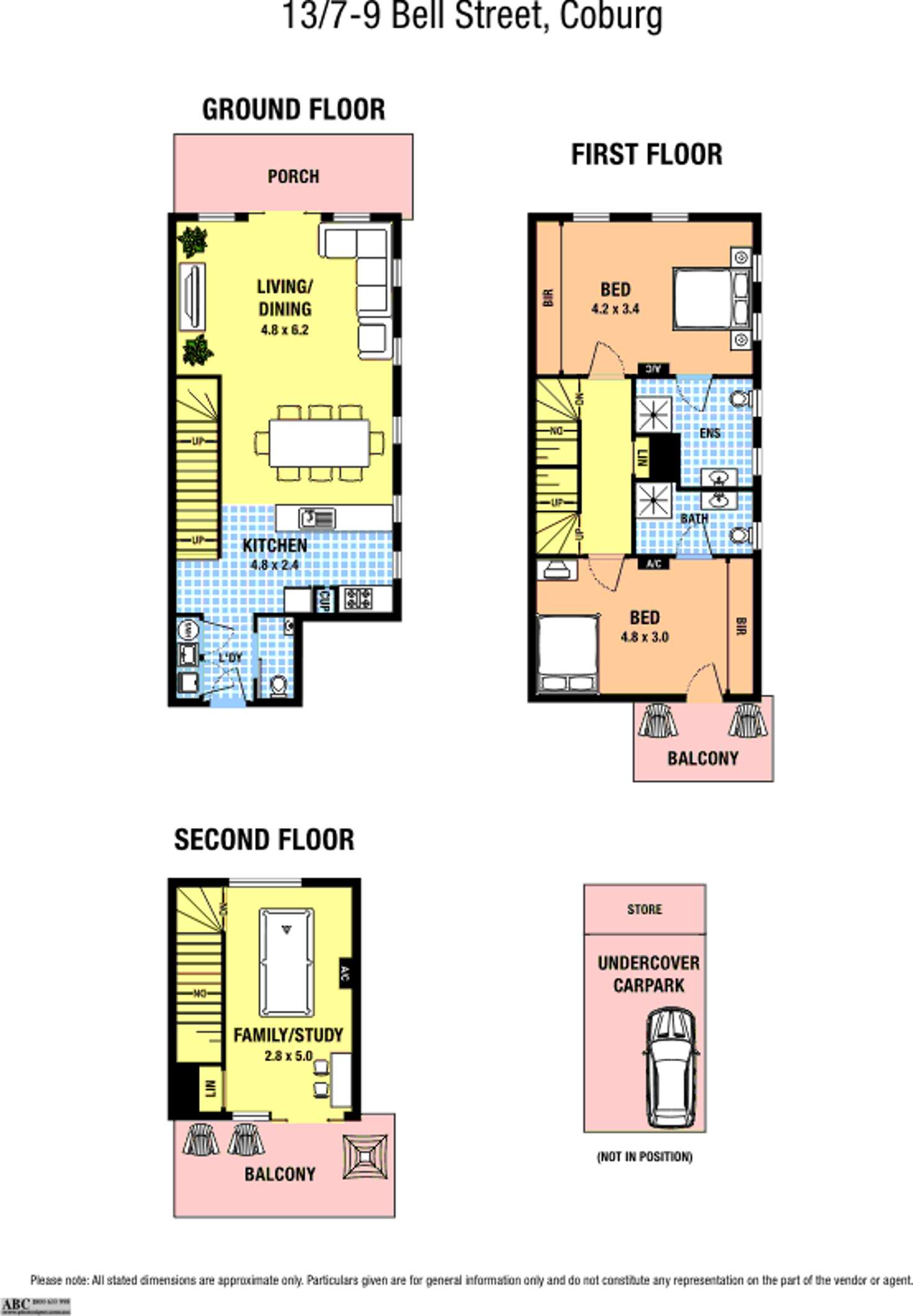 Floorplan of Homely townhouse listing, 13/7-9 Bell Street, Coburg VIC 3058