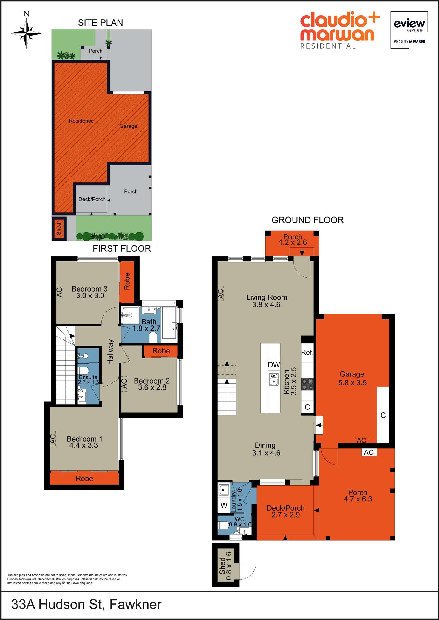 Floorplan of Homely townhouse listing, 33A Hudson Street, Fawkner VIC 3060