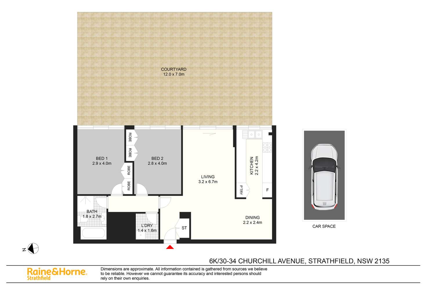 Floorplan of Homely apartment listing, 6K/30-34 Churchill Avenue, Strathfield NSW 2135