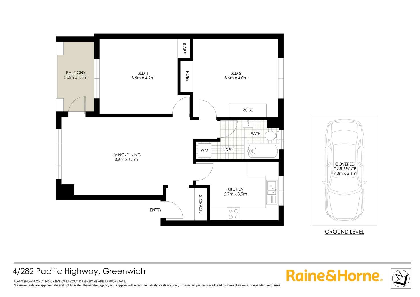 Floorplan of Homely apartment listing, 4/282 Pacific Highway, Greenwich NSW 2065