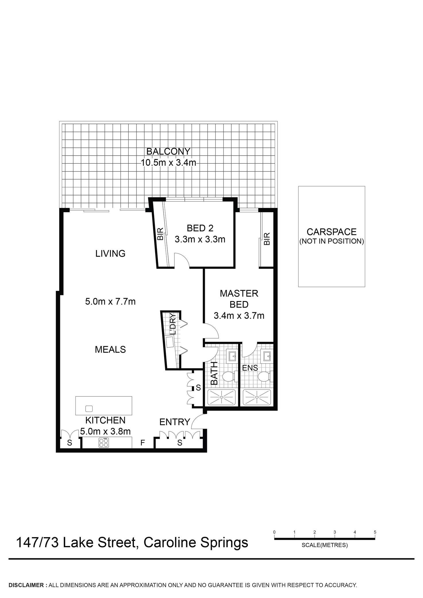 Floorplan of Homely apartment listing, 147/73 Lake Street, Caroline Springs VIC 3023