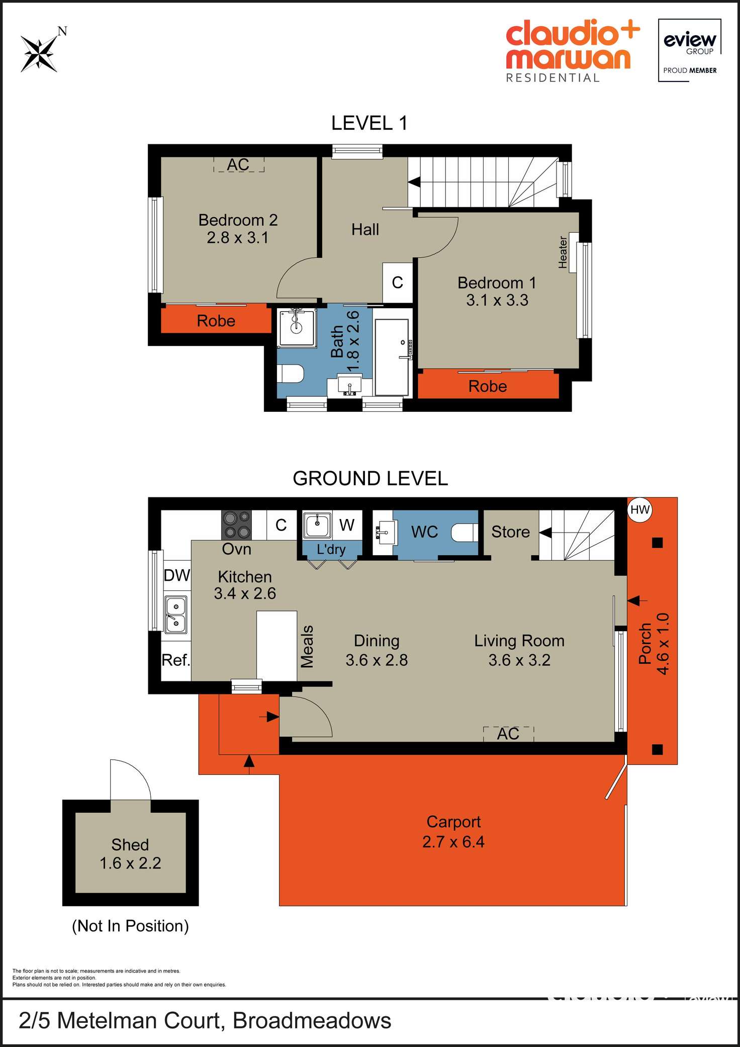 Floorplan of Homely townhouse listing, Unit 2/5 Metelman Court, Broadmeadows VIC 3047