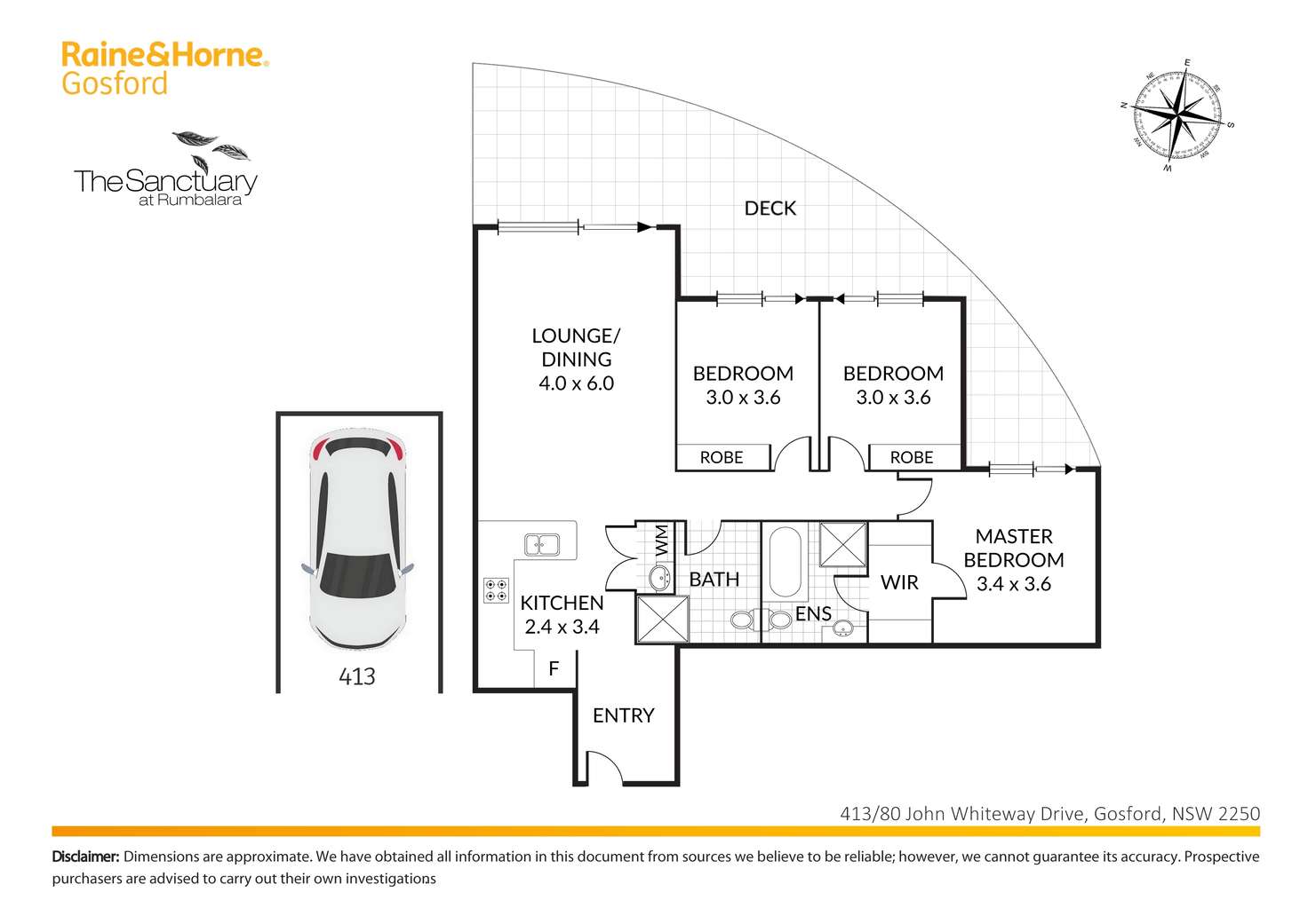 Floorplan of Homely unit listing, 413/80 John Whiteway Drive, Gosford NSW 2250