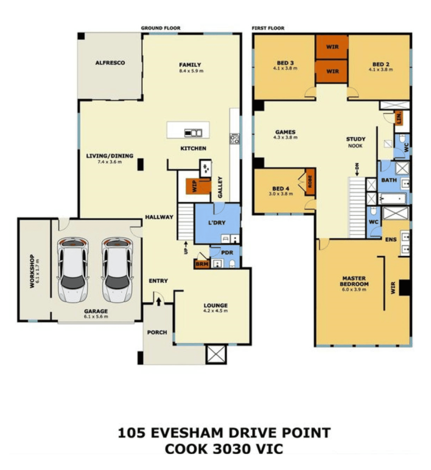 Floorplan of Homely house listing, 105 Evesham Drive, Point Cook VIC 3030