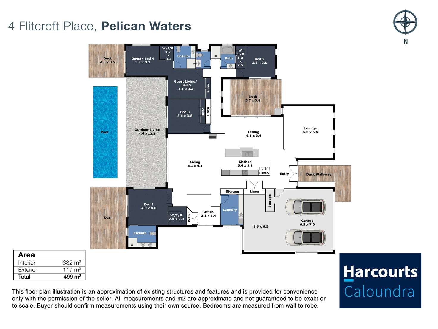 Floorplan of Homely house listing, 4 Flitcroft Place, Pelican Waters QLD 4551