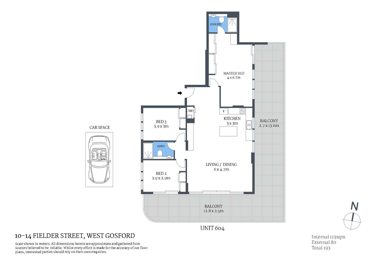 Floorplan of Homely house listing, 604/10-14 Fielder Street, West Gosford NSW 2250