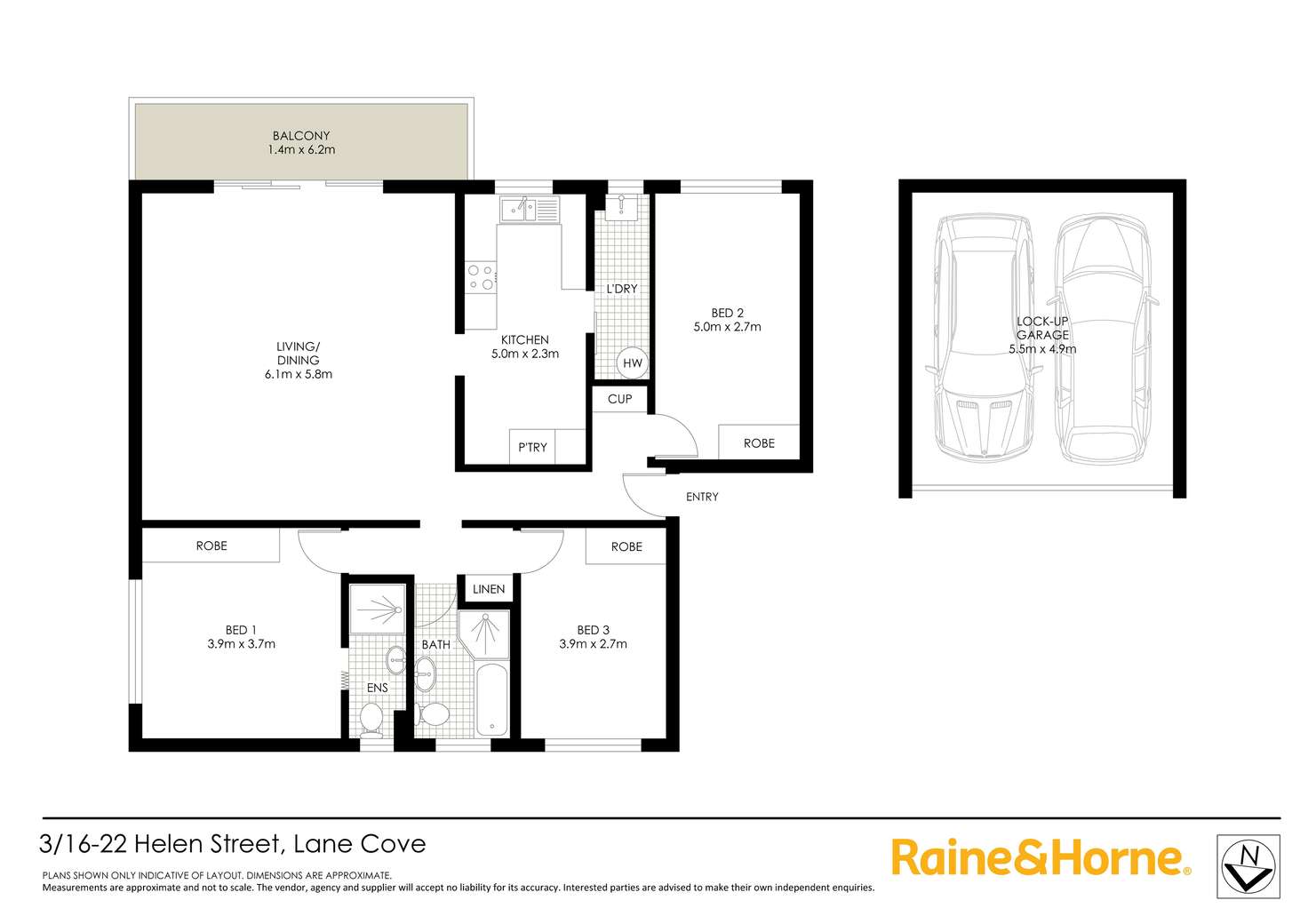 Floorplan of Homely apartment listing, 3/16 Helen Street, Lane Cove NSW 2066